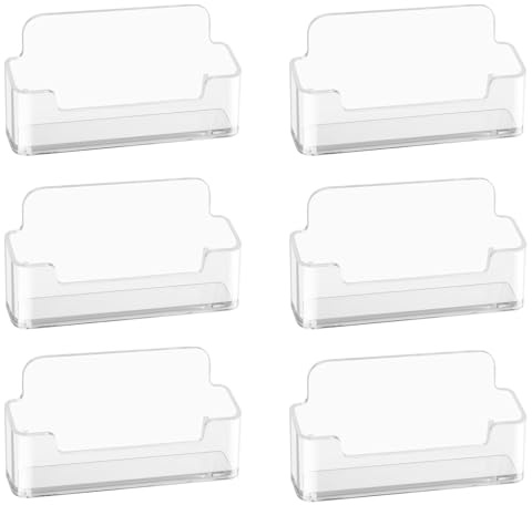 6 soportes para tarjetas de visita, almacenamiento transparente para tarjetas de visita, 23 x 100 x 30 mm, soporte para tarjetas de visita, soporte para tarjetas de visita para la oficina