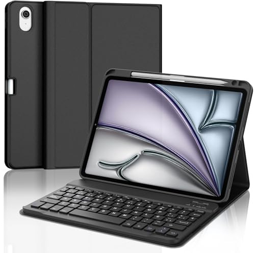 WINCHKING Teclado para iPad Pro 13 Pulgadas 2024, Funda Teclado para iPad Pro13 M4/M5 2024/2025 (A2925/A2926/A3007), Retroiluminación de 7 Colores, Bluetooth Magnético QWERTY Español Ñ, Negro
