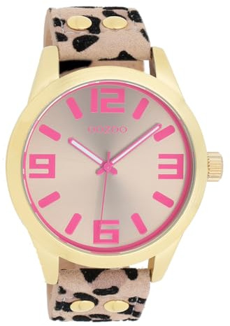 Oozoo Timepieces Damen Uhr - Armbanduhr Damen mit Lederarmband | Hochwertige Uhr für Frauen - Edle Analog Damenuhr in rund