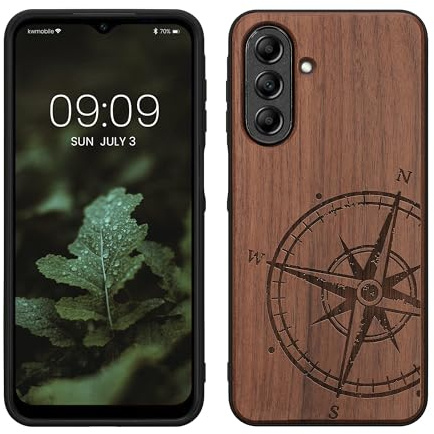 kwmobile Housse Compatible avec Samsung Galaxy A26 5G Coque - Étui de Protection Rigide Antichoc avec Cadre en TPU - Brun foncé