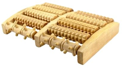Fußmassagegerät mit Nagelform zur Entspannung der Füße | Holz, Khakifarbene Ausführung, für Fußgewölbe und Ferse, zur Lockerung und Stressminderung