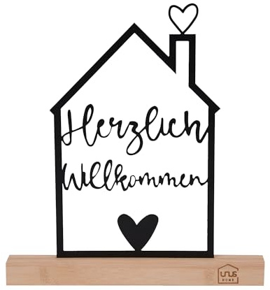 UNUS Aufsteller Herzlich Willkommen Logo in schwarz
