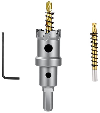 Flintronic TCT Carbide Hole Saw, 25mm Heavy Duty Tipped Hole Cutter with Pilot Drill Bit, Suitable for Hard Metal, Stainless Steel, Iron, Aluminum, Copper, Plastic