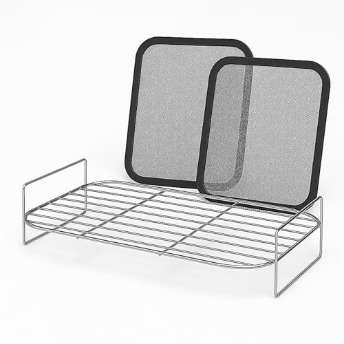 Pacchetto Griglia a doppia altezza 10L + 2 reti antischizzi protettive compatibili con Cosori TwinFry 10 L – Accessori per Friggitrice ad aria – Lavabile in lavastoviglie Pacchetto Griglia antischizzi |
