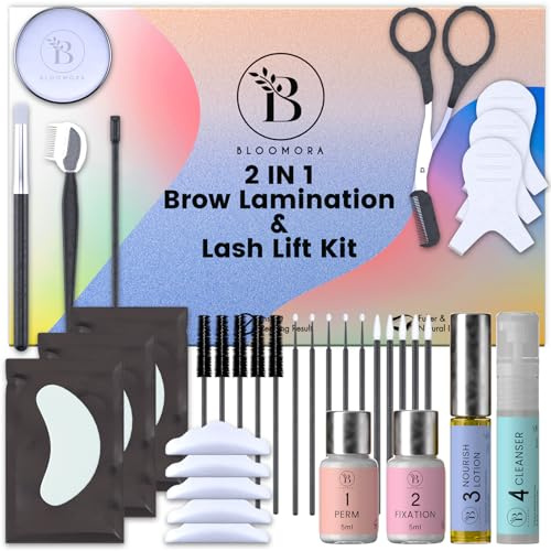 Kit Sourcils et Cils - Solution 2 en 1-15 Applications - 6-8 Semaines | Manuel Détaillé en 5 Langues, Formule Vegan et Non Irritante, Économique Comparée aux Instituts de Beauté - BLK3