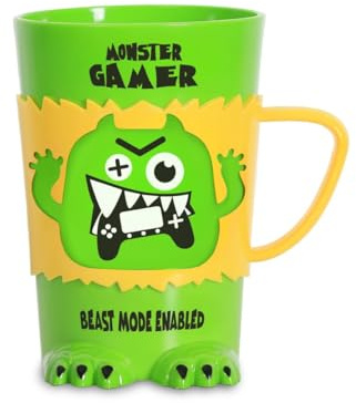 History & Heraldry Personalised Monster Mug – Pre Personalised with Popular Names Funny Monster Shaped - Unique Gift for Birthdays, Halloween, or Christmas (Monster Gamer)