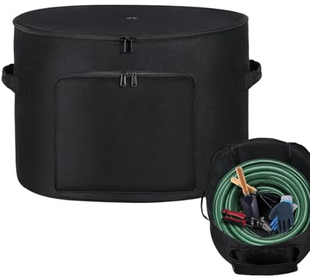 Maceta de almacenamiento de manguera, cubo de almacenamiento de manguera para exteriores, accesorios de jardinería resistentes a la intemperie, organizador de herramientas ligero con agujeros de