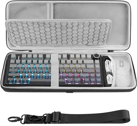 Geekria Funda para Combo Teclado y ratón 75% y 84 Teclas, Compatible con Aula F75 Pro/F75, Keychron K2 V2/K2/Q1/V1, ASUS ROG Azoth 75%, Redragon K673 Pro