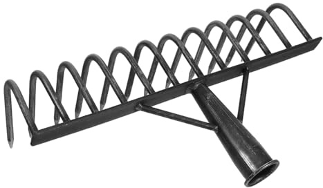 Gadpiparty Râteau De Jardinage Robuste en Acier Haute Teneur en Carbone Multifonction Tête De Râteau à 12 Dents pour Ameublir Et Retourner Le Sol Usage Agricole Et Jardin Potager Professionnel 2024