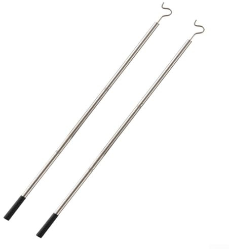 Zilimontt Barra de armario de acero inoxidable con gancho para colgar ropa resistente, 134 cm de largo, diseño de tubo roscado de larga duración, organizador vertical para lavandería o C (2 piezas)