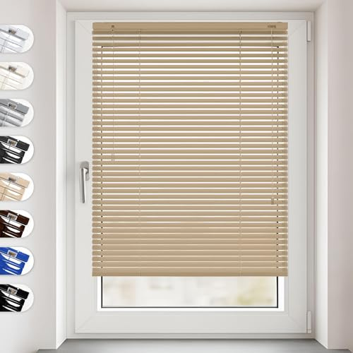 Sonello Persiana Veneciana de Aluminio sin Taladrar 30x175cm Beige