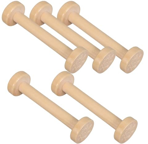 Kichvoe Empty Wooden Spools 5Pcs, 96Mm Classic Wood Reels with Smooth Finish for Elastic Cord Winding and Home DIY Art Projects
