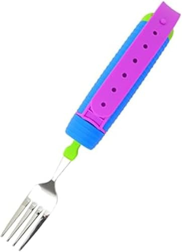 Tenedor Y Cuchara Giratorios Antideslizantes para Ayuda A Personas con Discapacidad, Soportes Adaptables para Utensilios con Correa Ajustable para Artritis De Parkinson., Fork