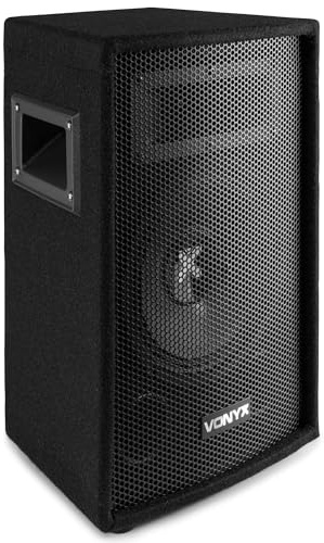 Vonyx SL10 PA Lautsprecher Passiv 500 Watt Partybox, 10 Zoll Passiv, Disco, DJ Party Lautsprecher mit Griffe, Lautsprecherbox mit Tophat - Schwarz
