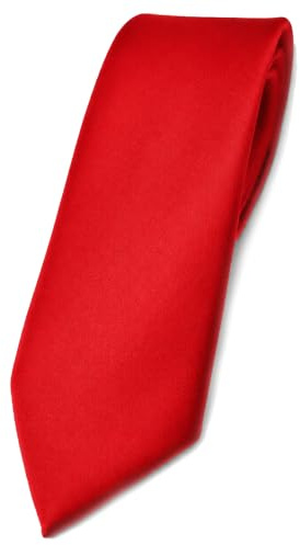 TigerTie schmale Satin-Krawatte unicolor, 150x6 cm, für Business, Hochzeit und Feier