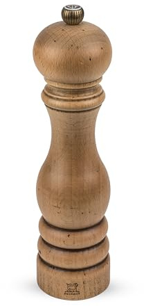 PEUGEOT - Moulin à Sel Paris Antique 22 cm - Réglage Classique - En Bois de Hêtre Labellisé PEFC - Fabrication Française - Finition Antiquaire