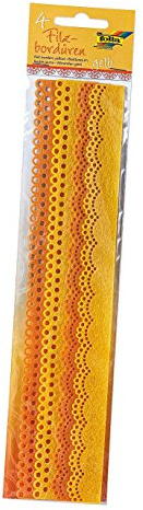 Folia Filzbordüren | gelb & orange | 30 cm | 4 Stück