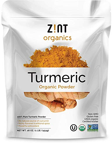 Zint Organic Turmeric Powder (16 oz): Raw Turmeric Root Curcumin Powder Spice, For Cooking, Smoothies, Golden Milk