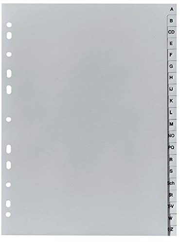 Herlitz 10843522 Eintragung A-Z, 21 x 29,7 cm, PP, Eurolochung (A-Z | 15er Packung)
