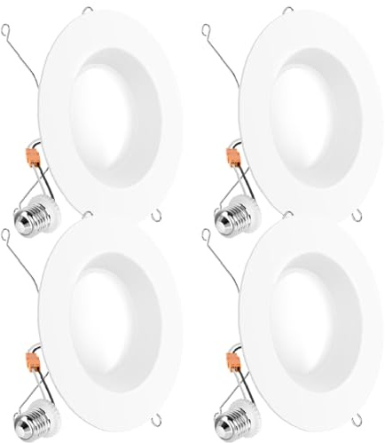 Sunco 4 Pack 6 Inch Retrofit LED Recessed Lights, 13W=75W, 5000K Daylight