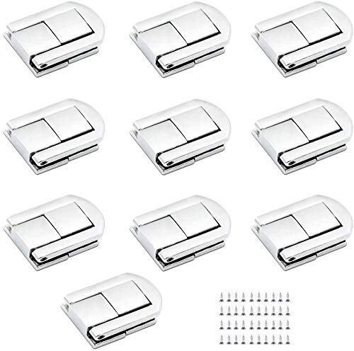 EMAGEREN 10 pcs Cierre para Joyero Cierres para Maletas Cierres para Cajas de Madera Cierre de Resorte de Aleación de Zinc Cerradura de Caja para Joyero Gabinete Cajas Cajón - Plata, 31x23,5x 6 mm