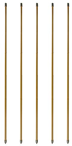Windhager Stahl-Pflanzstab Bambusoptik-SET, Stahl-Rankstab, Pflanzenstütze, Rankhilfe, Pflanzstäbe, Tomatenstäbe, Braun, 5 Stück, 90 cm
