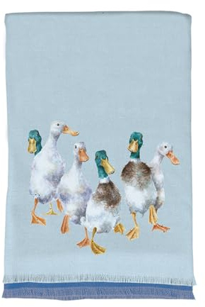 Wrendale Designs - Winterschal, Blau - Enten, Einheitsgröße