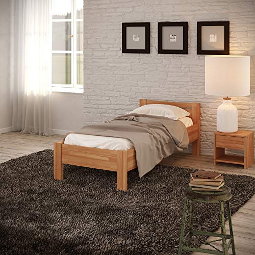 Krok Wood Seniorenbett SiSi aus Massivholz (Buche, 120 x 200 cm + Nachttisch)
