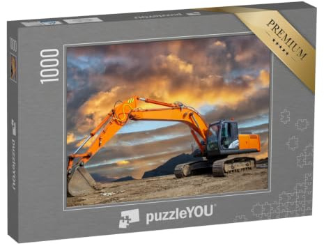 puzzleYOU: Puzzle 1000 Teile „Raupenbagger auf Einer Baustelle“ – aus der Puzzle-Kollektion Bagger