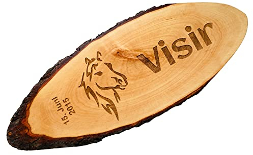Stallschild für Pferde aus Holz mit Gravur | Pferdeschild nach Wunsch gravieren lassen mit Text und Motiv (mittel)