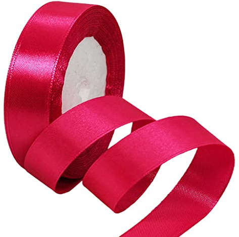 22m Satinband Geschenkband Hot Pink 25mm Breit,Seidenband Hot Pink Schleifenband Satin Dekoband Geschenkverpackung Deko Band Stoffband für Halloween Weihnachten Hochzeit Taufe Geburtstag DIY-Handwerk