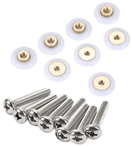 Generico L-MEIQUN 8pz Rulli per Porta Doccia Rotelle per Porta Doccia, Porta Scorrevole di Doccia, 18mm Rulli Doccia con (Taglia : 18mm)