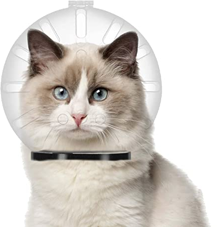 Mineatig Katze Maulkorb,Atmungsaktiv Korbmaulkorb Mit 46 Löchern, Maulkörbe Für Haustiere Verhindern, DASS Katzen Lecken, Beißen Und Kauen, Mundschutz Für Die Fellpflege Von Haustieren()