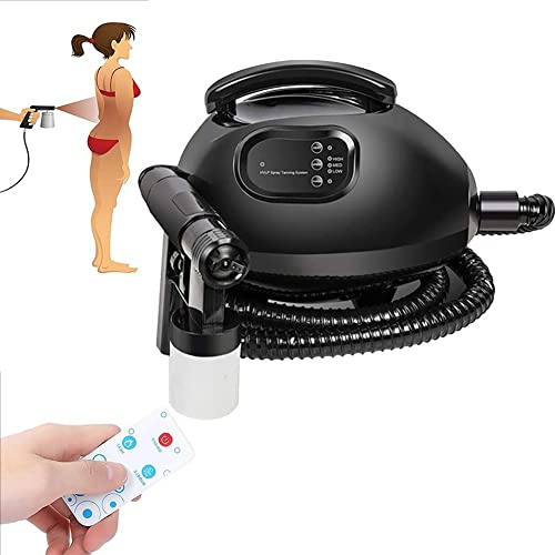 DYK&NX Máquina de Aerógrafo de Bronceado en Aerosol Eléctrico, Máquina de Pulverización de Bronceado, con Aerógrafo y Manguera, Ajuste de 3 Velocidades para Familia y Salón (Grey : Black)