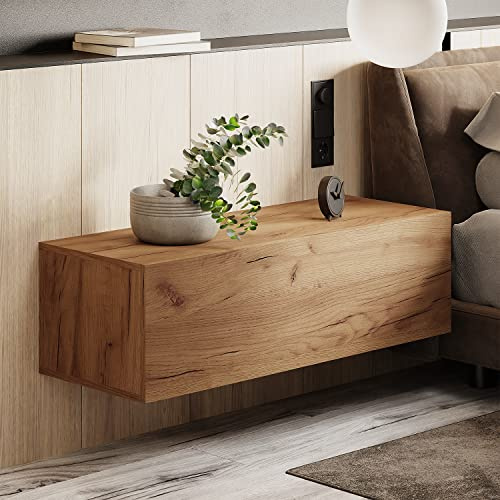 Planetmöbel Schlafzimmer Nachttisch Schränke 2X 100 cm Gold | Eiche