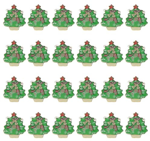 ABOOFAN Weihnachtsbrosche Led 25 Stück Blinkende Glitzer Anstecker Für Kleidung Taschen Scrapbooking Festliche Dekoration Mit Knopfbatterie