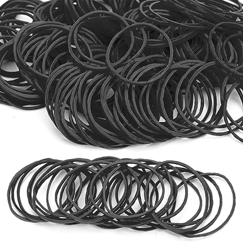 Xinsheng Black Rubber Elastic Bands 200Pcs Thick Natural Rubber Bands Heavy Duty Strong Elastic Bands for Tie Dye, Hair, Pens, Crab, Catapults, Bills, Bank Paper, Office Supplies (38mm)