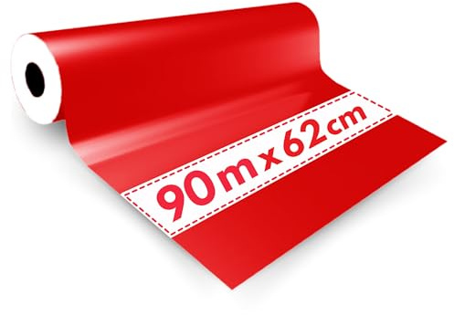 1 x Rolle Geschenkpapier, Rot, 62 x 90 m – Geschenkpapier für Weihnachten, Geburtstag, Hochzeit