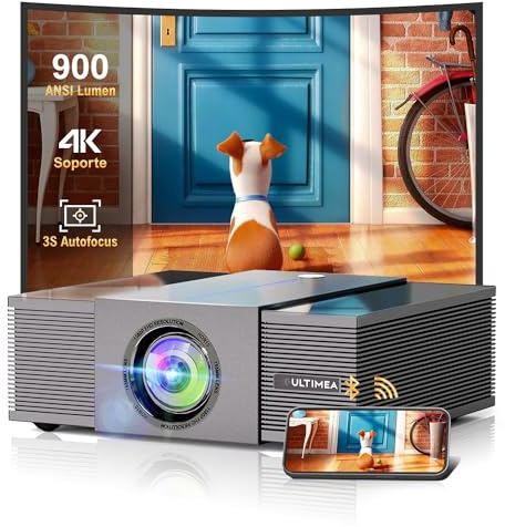 ULTIMEA Proiettore 1080P Nativo FHD, Proiettore 4K supporto Home Cinema con 900 ANSI-Lumen, Evitamento degli Oggetti, Autofocus/6D Correzione, Proiettori Bluetooth WiFi 6 per iOS/Android/TV Stick