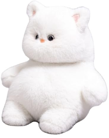 EXQUILEG Plüschtier Flauschiges Stofftier Katze 35cm, Kuscheltier Ausgestopftes Tier Plüschkissen Spielzeug Geschenk Gefüllt Für Kinder Mädchen Jungen
