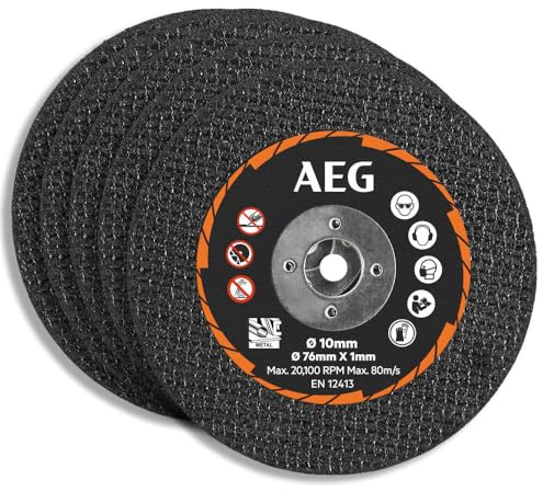 5 disques à tronçonner abrasifs AEG - 76mm - AAKMMMC05