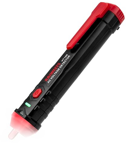 KAIWEETS VT100 Tester di Tensione, AC 50V-1000V Tester di Tensione Senza Contatto con Allarme del Cicalino, Cercafase, Tester Elettrico con Torcia e Test Filo Fase/Neutro