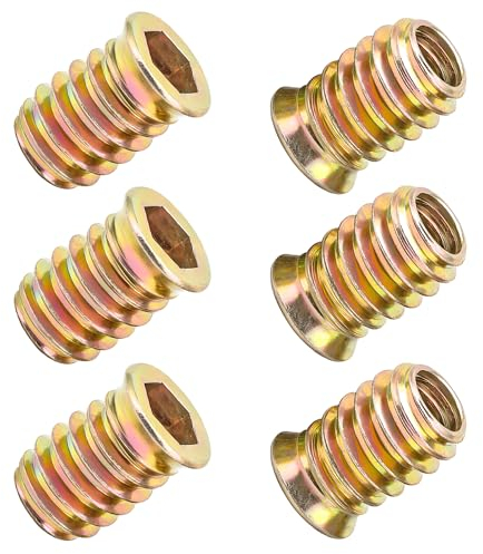 Qrity 20PCS Threaded Inserts Nuts, Hex Drive Head Nuts, Threaded Inserts for Wood, Hex Socket Drive, Zinc Plated Carbon Steel, M5x10mm Insert Nut
