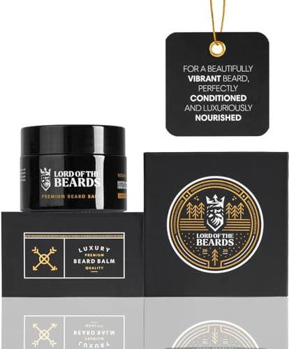 LORD OF THE BEARDS Premium Balm for Men – Essence Of Man Scented with Smoky Vanilla & English Oud | Non-Greasy with Mango & Shea Butter – 50 ml Soft Styling Balm | Made in UK
