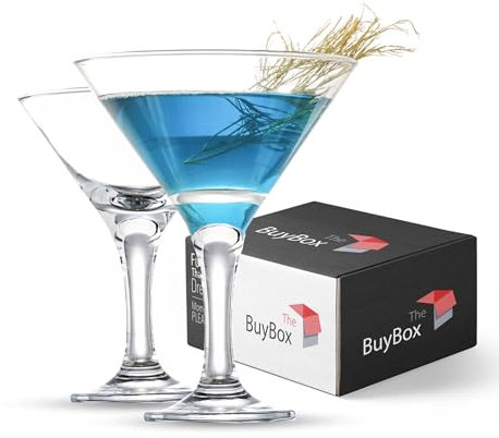 Juego de 2 Copas de Martini (6oz/175ml). Copas de Cóctel, Copas de Espresso Martini, Copas de Margarita, Copas de Prosecco, Copa Champán, Vasos de Champán de Largo Pie