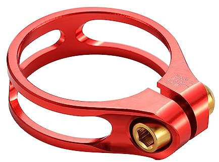 ZiYouao Sattelklemme Fahrrad Sattelstütze Klemme Aluminium Legierung Radfahren Sattel Sattelstütze Klemme for 27,2/30,8/31,6mm BIK Sattelstütze Schloss Teile Sattelklemme(Red Golden 34.9)