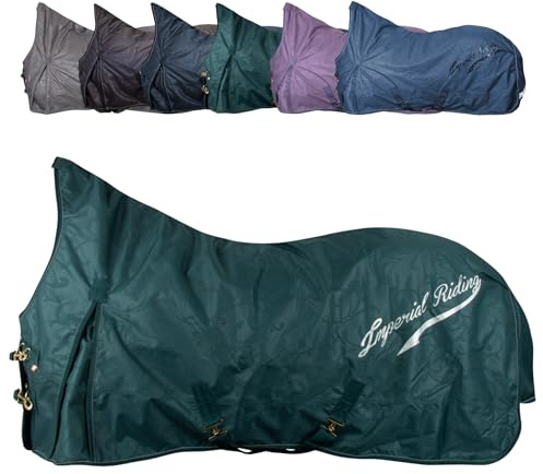 RL24 - Outdoordecke 600D IRHSuper-Dry Forest Green 145cm | Pferdedecke von Imperial Riding mit Fleece-Futter – Regendecke, Übergangsdecke & Winterdecke – wasserdichte Weidedecke