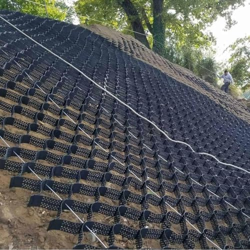 AlléE GéOgrille, Grille Gravier De Pois De 5 cm Hauteur, ContrôLe Boue Agricole, Stabilisateur Grille Sol GéO-Cellulaire Robuste pour Parkings ExtéRieurs, AlléEs Jardin(4x8m(13x26ft))
