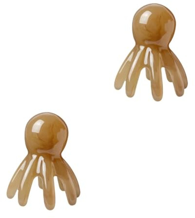 Ipetboom Masajeador De Cabeza De Pulpo 2 Piezas Peine De Masaje Portátil De 3 Pulgadas Con 8 Garras Para El Cuidado Del Cuero Cabelludo Herramienta Gua Sha Para Spa Y Relajación