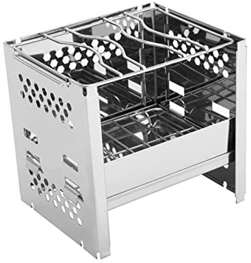 BESPORTBLE Barbecue Pieghevole Fornello Per Barbecue Con Paravento Mini Griglia Portatile in Acciaio Inossidabile Gadget Da Cucina Per Esterni
